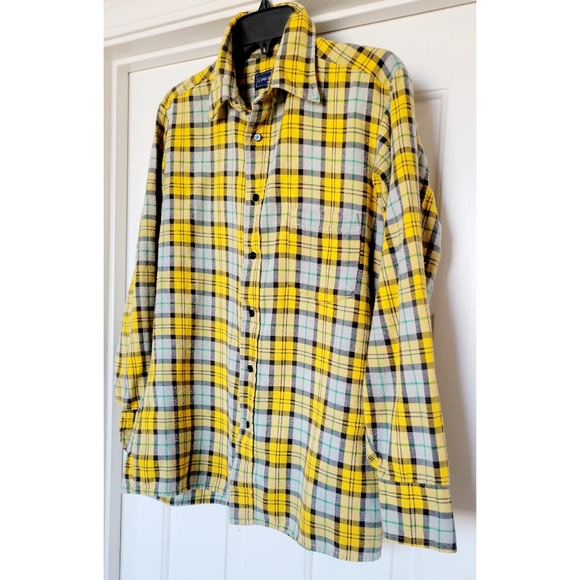 90s Vintage Van Heusen Winterweights Yarn Dyed Flannel - Picture 3 of 7